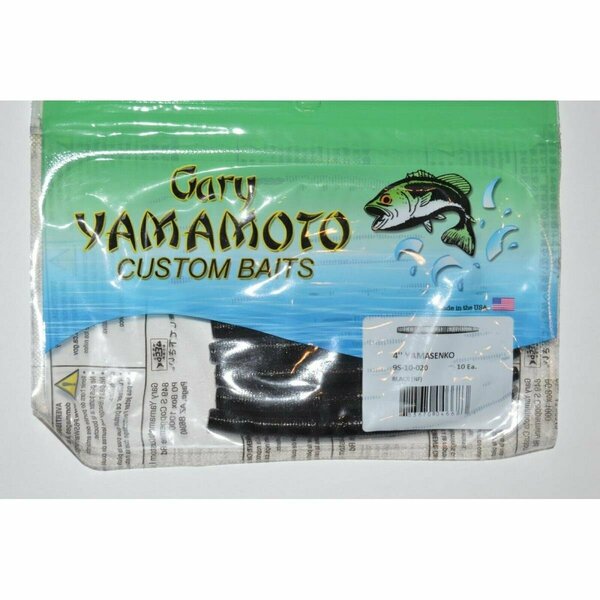 Yamamoto 4 in. Senko Black Fishing Lure, 10PK YAM-9S-10-020